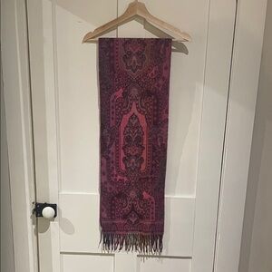Elegant Pink and Purple Paisley Scarf